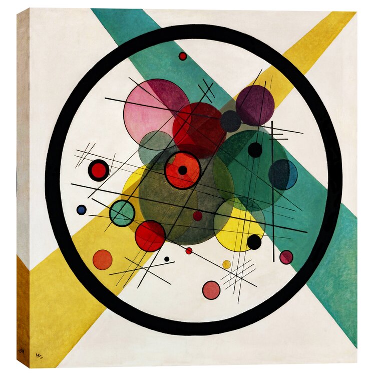 Epic Graffiti Circles in A Circle by Wassily Kandinsky Graphic Art on Wrapped Canvas Size: 26 H x 26 W