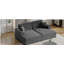 Canapé-lit double de 86,5 pouces, canapé-lit en tweed brut, avec deux ports USB, deux porte-gobelets et deux coussins, adapté au salon et à la chambre à coucher, gris foncé-794710366