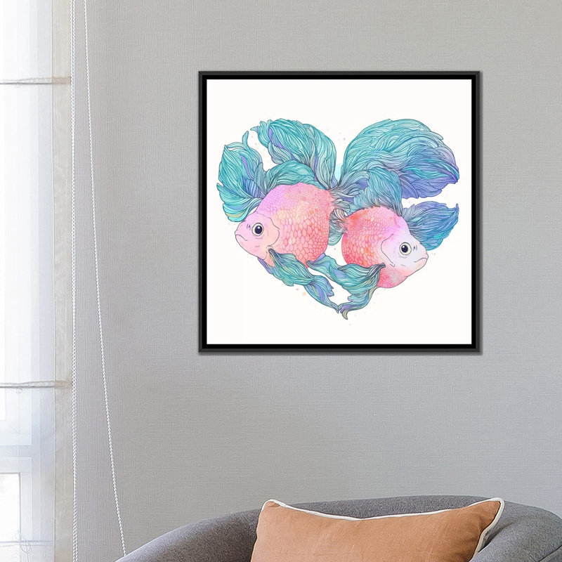 « carassius », impression sur toile, H 18 po x l 18 po x P 1,5 po, Toile avec cadre noir