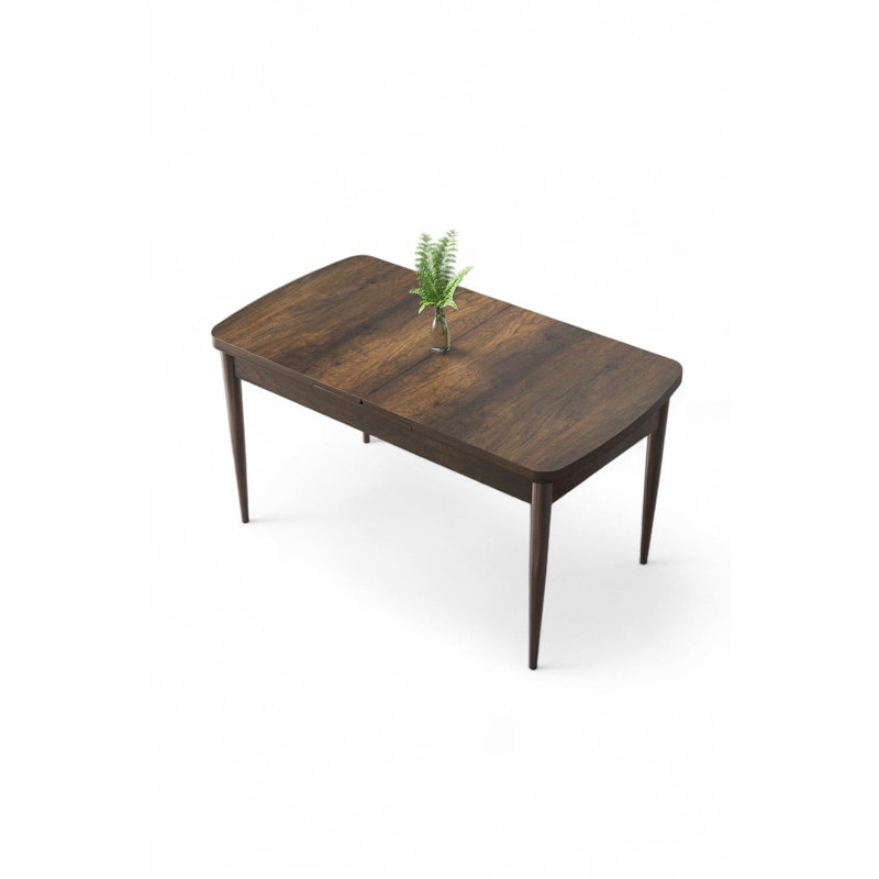 Table de salle à manger élégante avec pieds en métal, baroque et brun, 52,0 x 30,7 x 31,0 pouces | Fabrication 100% MDF, durable et élégante | Parfait pour les salles à manger traditionnelles, conception spacieuse pour les réunions de famille