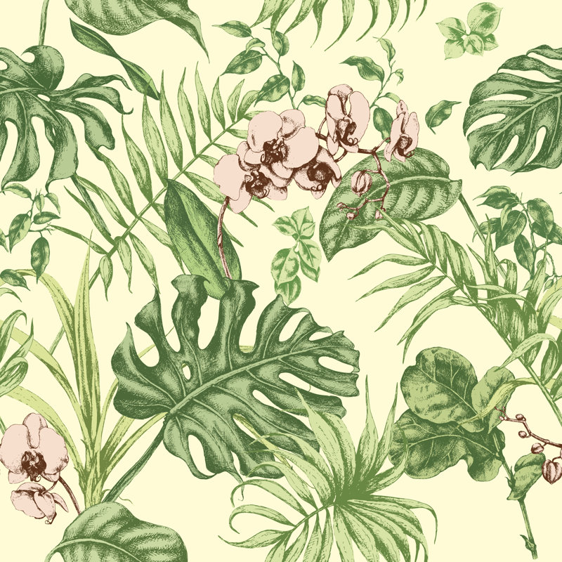 Tropical Plants Seamless by Val_Iva - Wrapped Canvas Print, 30cm H x 30cm W
