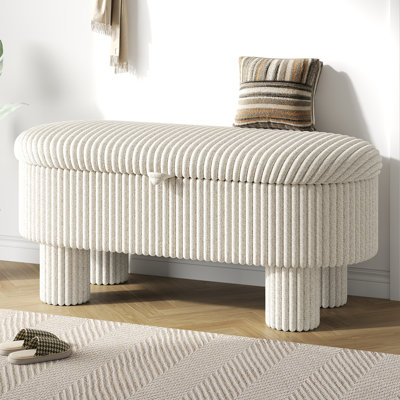 Banc de rangement rembourré avec couvercle relevable