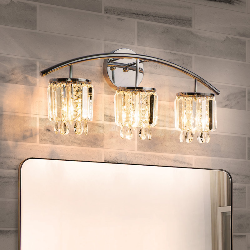 Hallum 11.3" H 3-Light Crystal Vanity Light