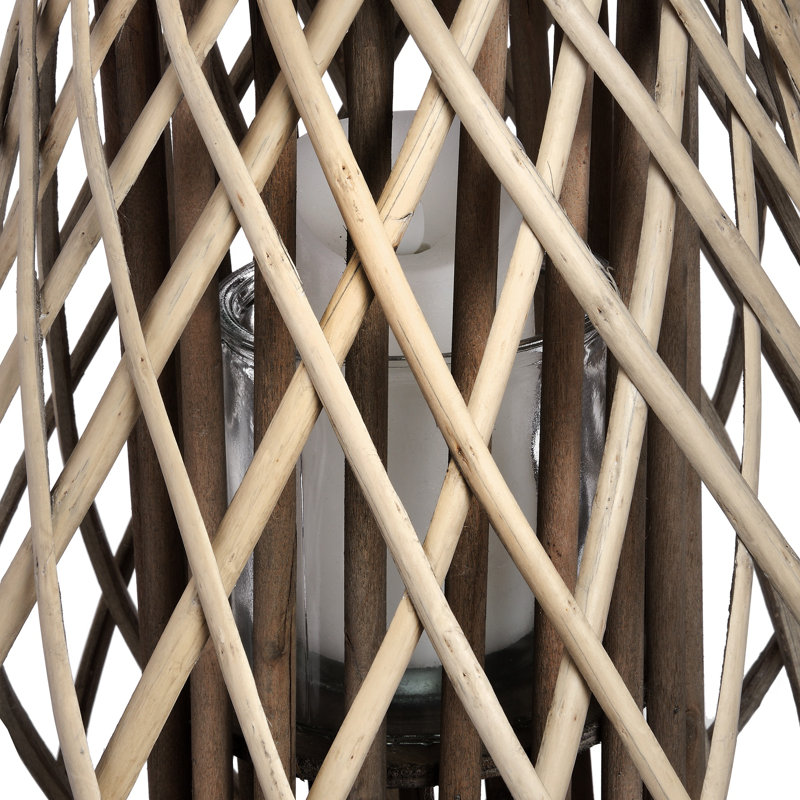 Shetty Wicker Wall Lantern, 50cm H x 12.5cm W x 15cm D