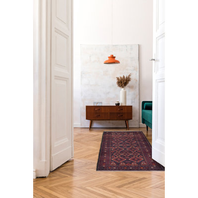 Teimani Black, Red Rug 3'3" x 6'10"