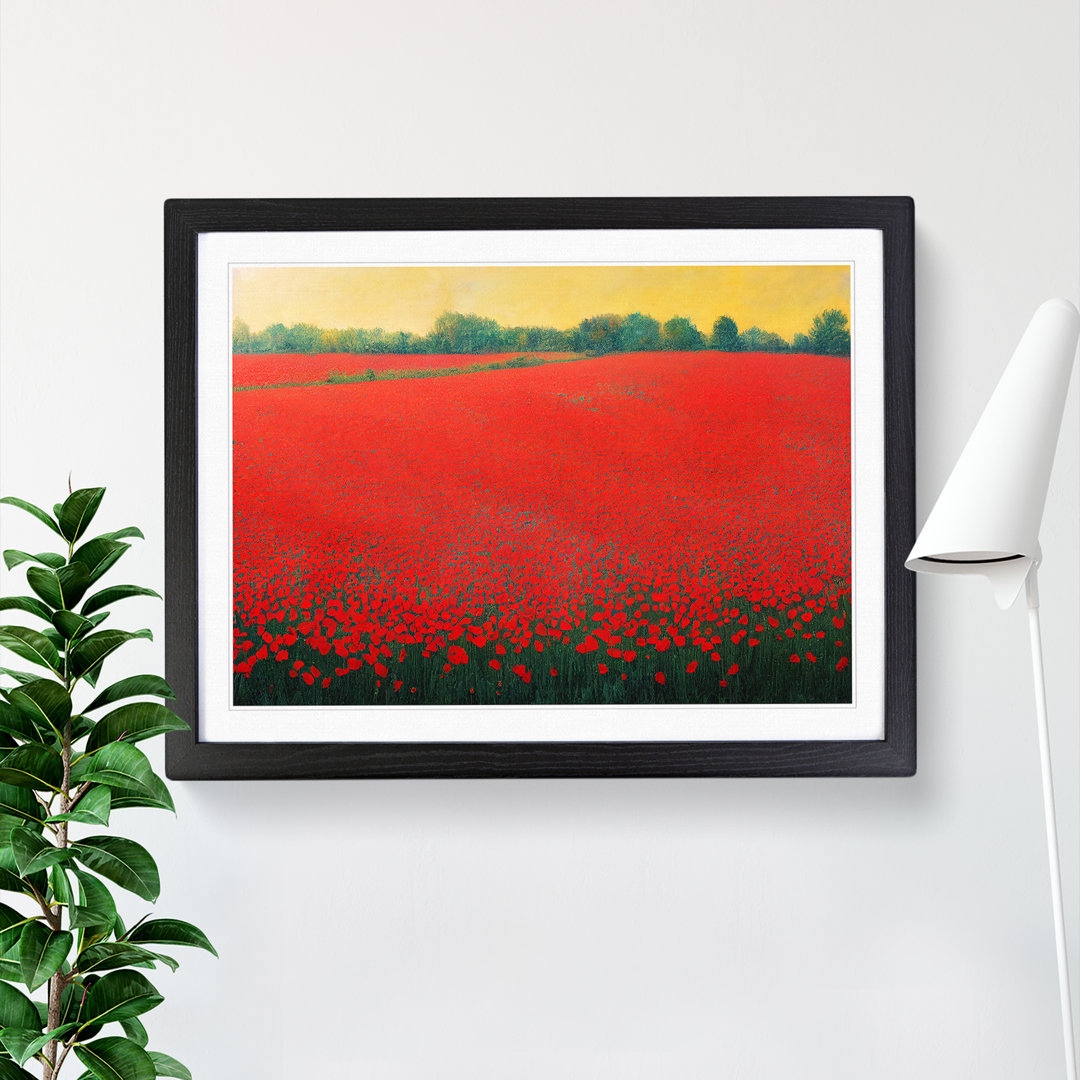 Idyllic Poppy Field Flowers - Single Picture Frame Print