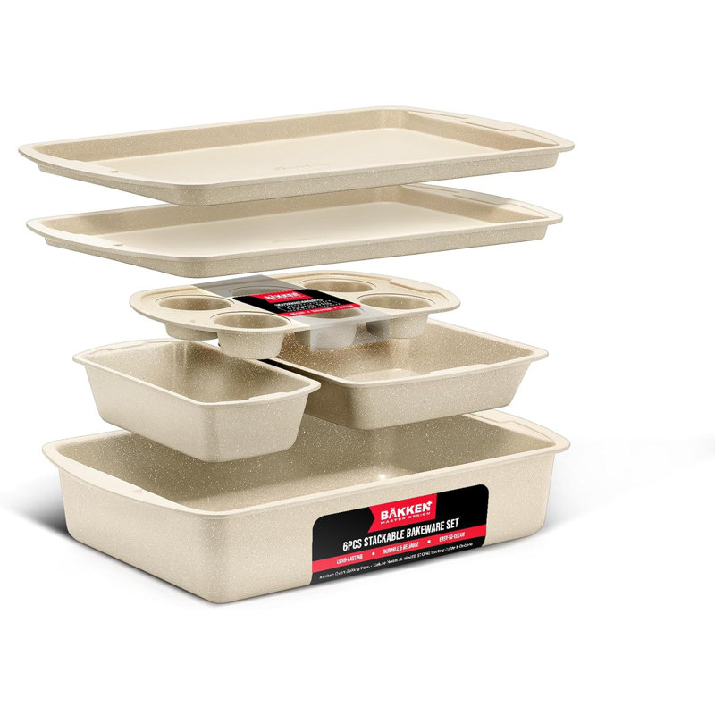 Lifemaster 6 Piece Non-Stick Steel Bakeware Set