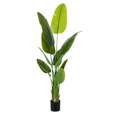 Artificial Bird of Paradise Plant, 59/63/70/71/78.8 Inch Faux Banana Leaf Tree with Plastic Pot, Tall Tropical Fake Plant for Indoor Home Office Decor