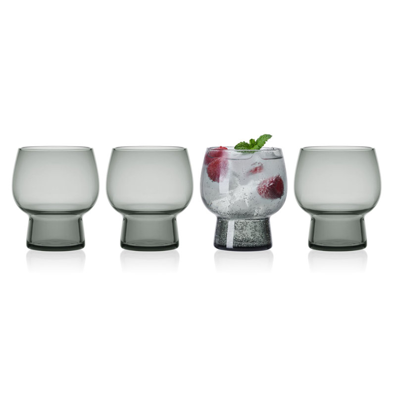 Phoebe 14 oz. Double Old Fashions Glasses, Smoke
