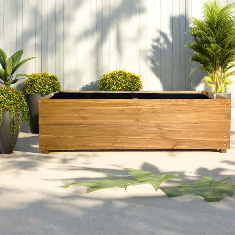 Grandes jardinières en bois massif, lit surélevé naturel rustique pour la maison de patio