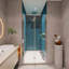 Porte de douche universelle pivotante, ouverte à l'extérieur, avec verre trempé de 1/4 po-112517938