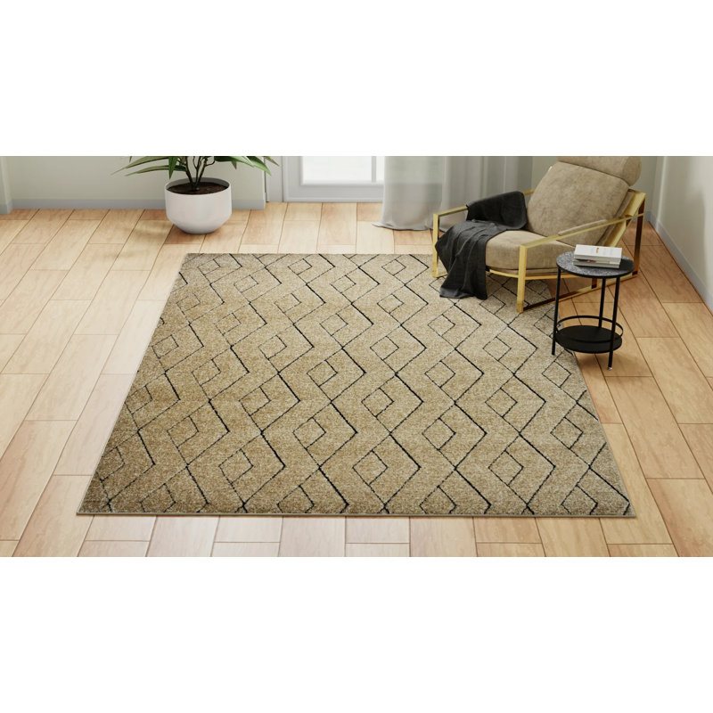 Neace Contemporary Almondine Area Rug, Rectangle 5' x 7'