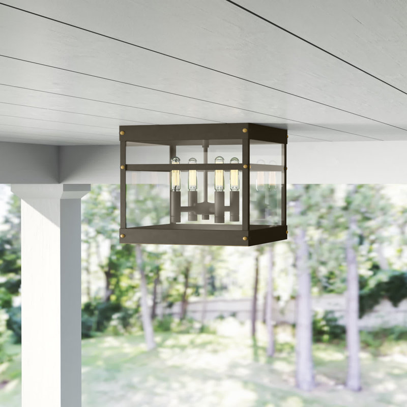 4 - Bulb Outdoor Flush Mount By Lisa McDennon, Oil Rubbed Bronze