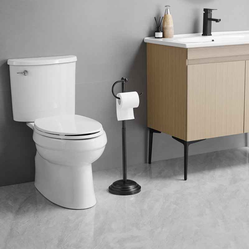 Porte-papier hygiénique sur pied, Bronze huilé