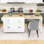 Limbrey Expandable Kitchen Island on Wheels with 2 Drawers and 2 Cabinets-1780791768
