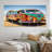 Magic Hippie Bus On The Beach I - Car Van Wall Art Print - 5 Equal Panels