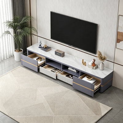 Simple and Elegant Grey TV Cabinet