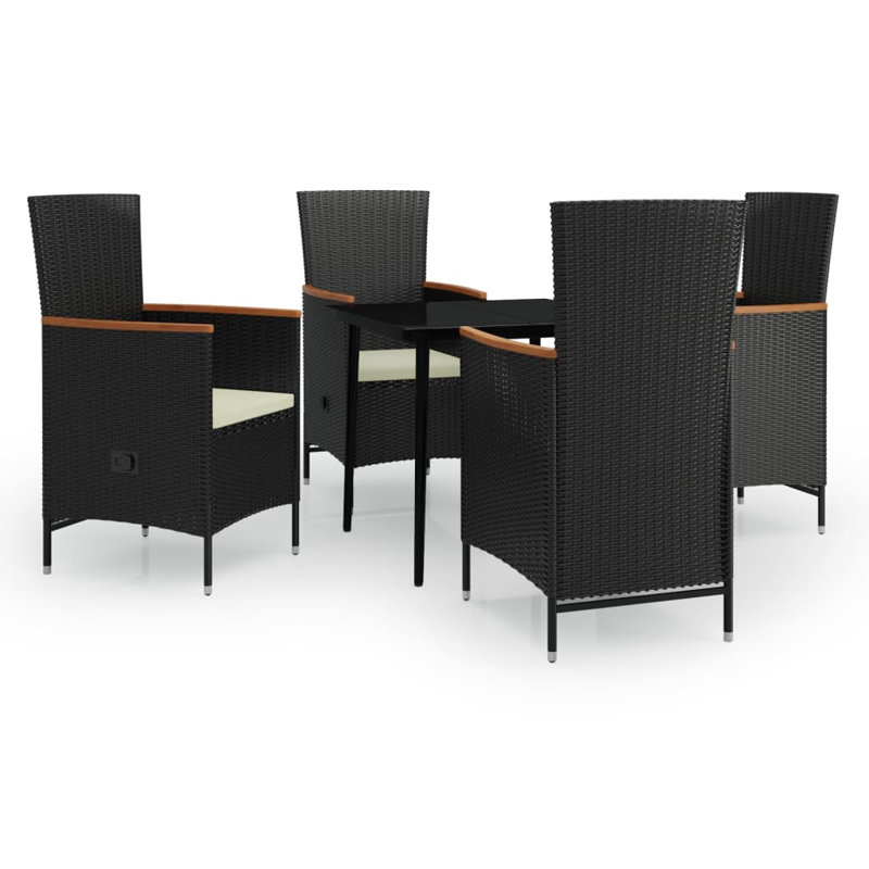 Cordrey Square 4 - Person 31.5" Long Dining Set, Black