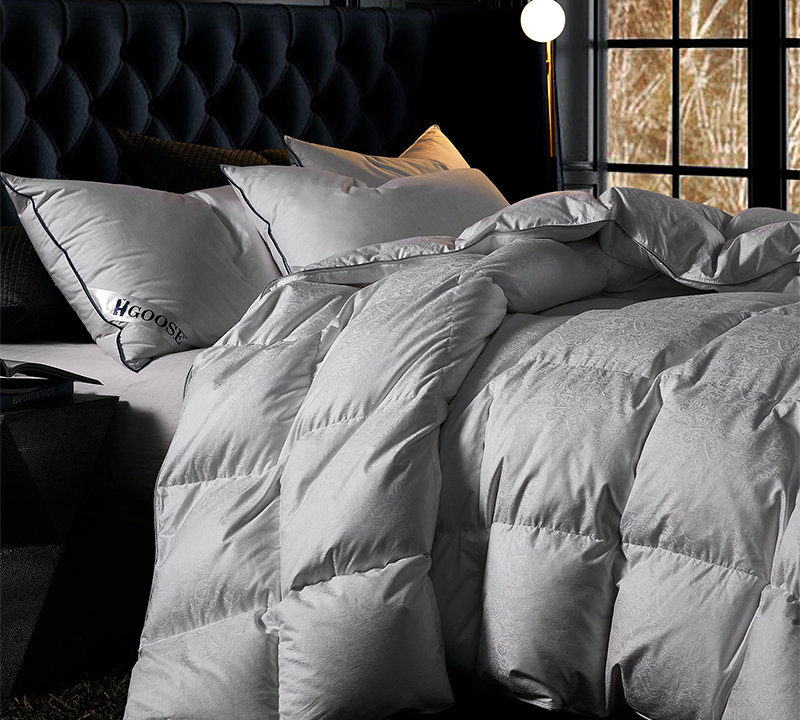Édredon en duvet d'oie blanche hongrois 90% coton jacquard, Édredon très grand