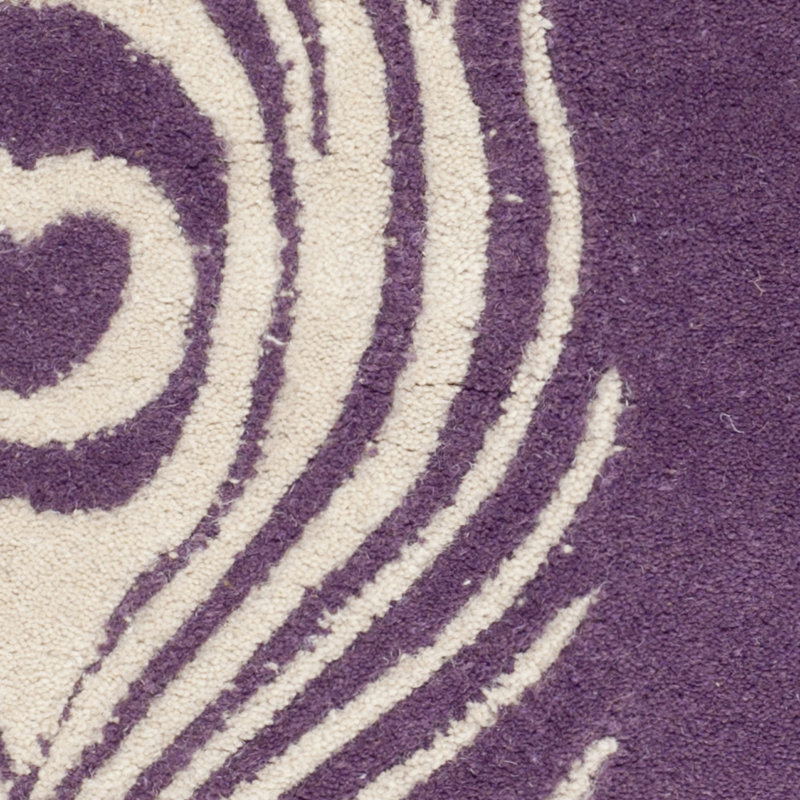 Tapis mauve touffeté à la main Nonia, Carré 4 pi