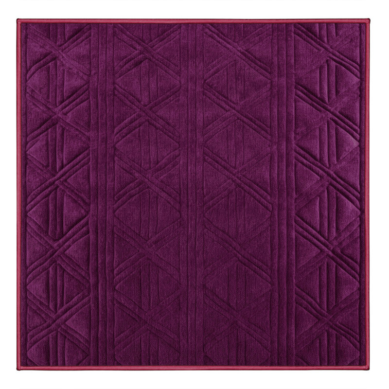Tapis mauve lavable à la machine, Carré 3 pi
