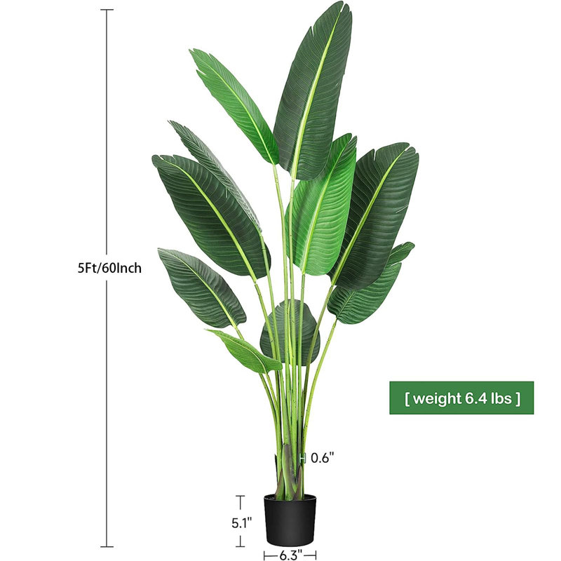 Fausse feuille de bananier en pot