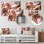 Luscious liquide or en rose discret et taupe II - abstrait mural encre liquide en métal-87834475