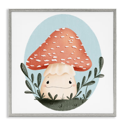 Sourire de champignon dans la nature, estampe numérique, design par Sarah Hickman