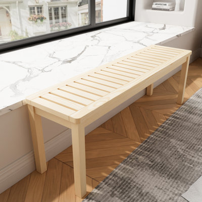 Banc de salon en bois massif de 132 cm (52 ​​po) - Design épuré et moderne, style élégant et fonctionnel