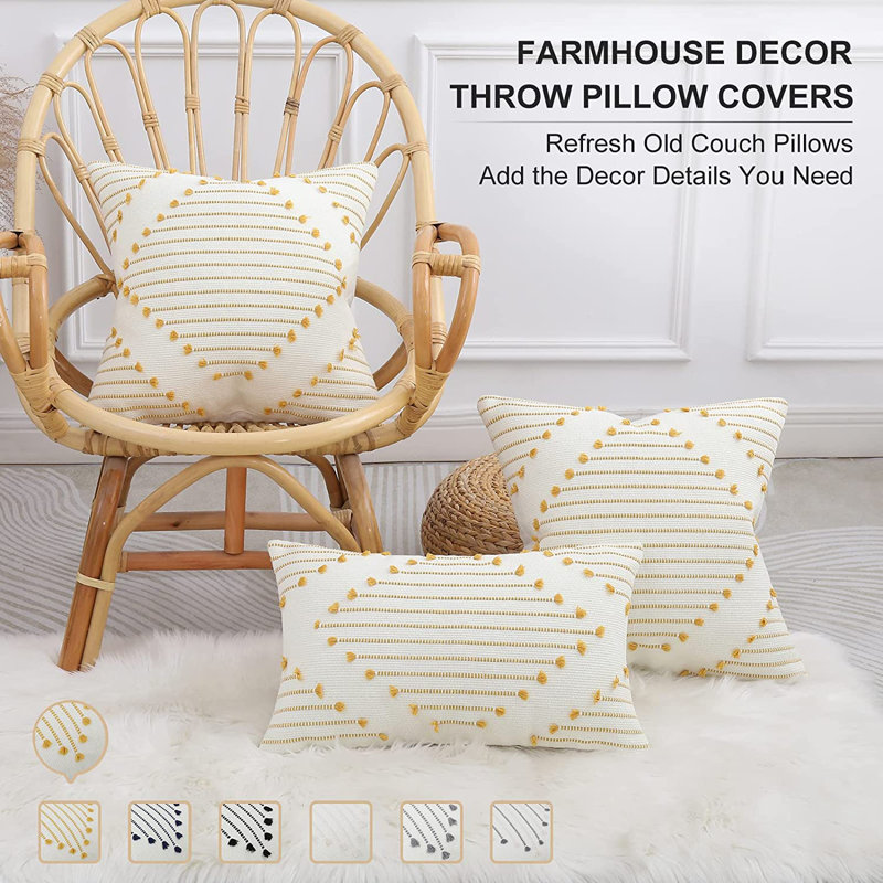 Housse de coussin , 18 po x 18 po, Jaune