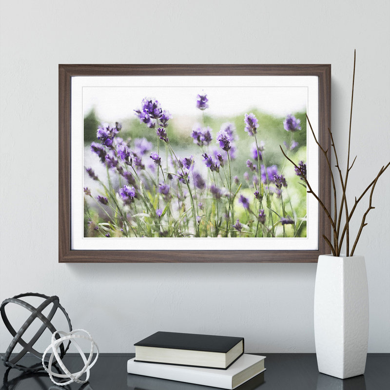 Lavender Vol.1 - Picture Frame Painting, Walnut Framed, 27cm H x 36cm W x 2cm D