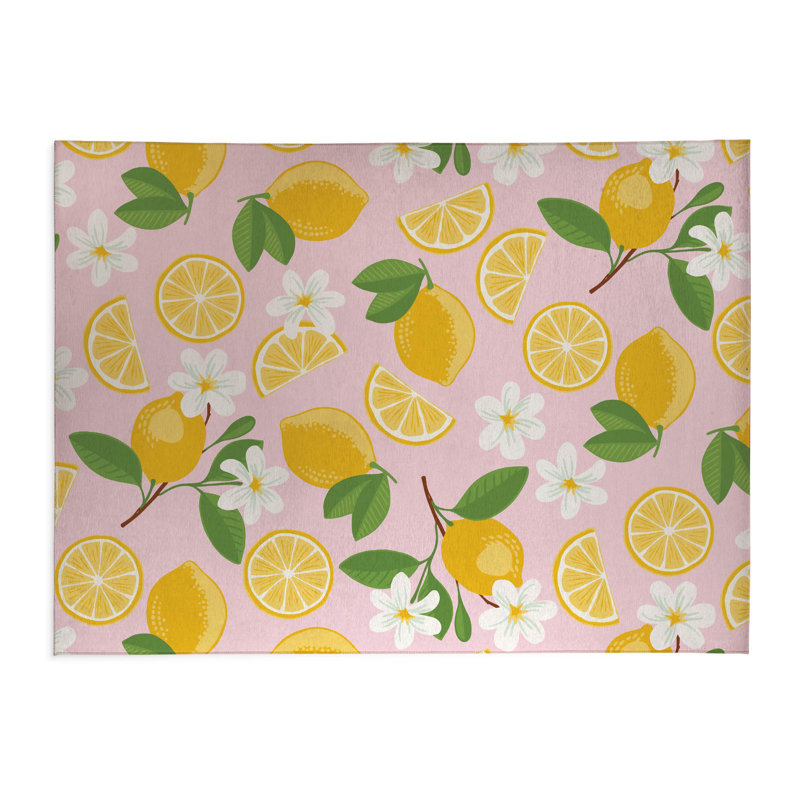 Tapis de cuisine léger Lemmie, Rectangulaire 2 pi x 3 pi, Rose