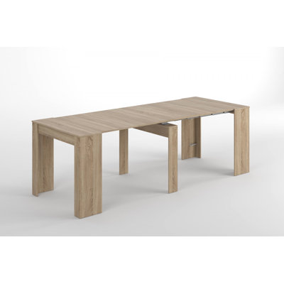 Console Table Compton, Extendable Dining Table With Multipurpose Extensions Up To 10 Seats