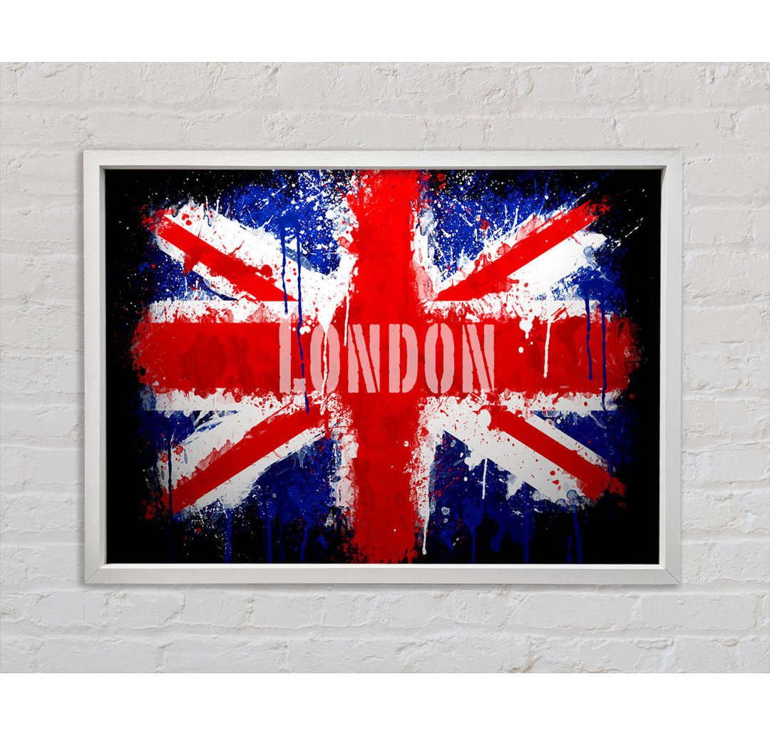 London UK Flagge - Einzelner Bilderrahmen Kunstdrucke auf Leinwand