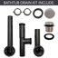 Ensemble de drain de baignoire 14 po en polypropylène noir avec trop-plein à 2 trous-36928703