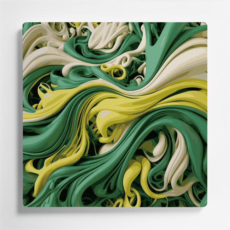 «Biomorphic Abstraction 58», art mural en métal vert, H 12 po x l 12 po