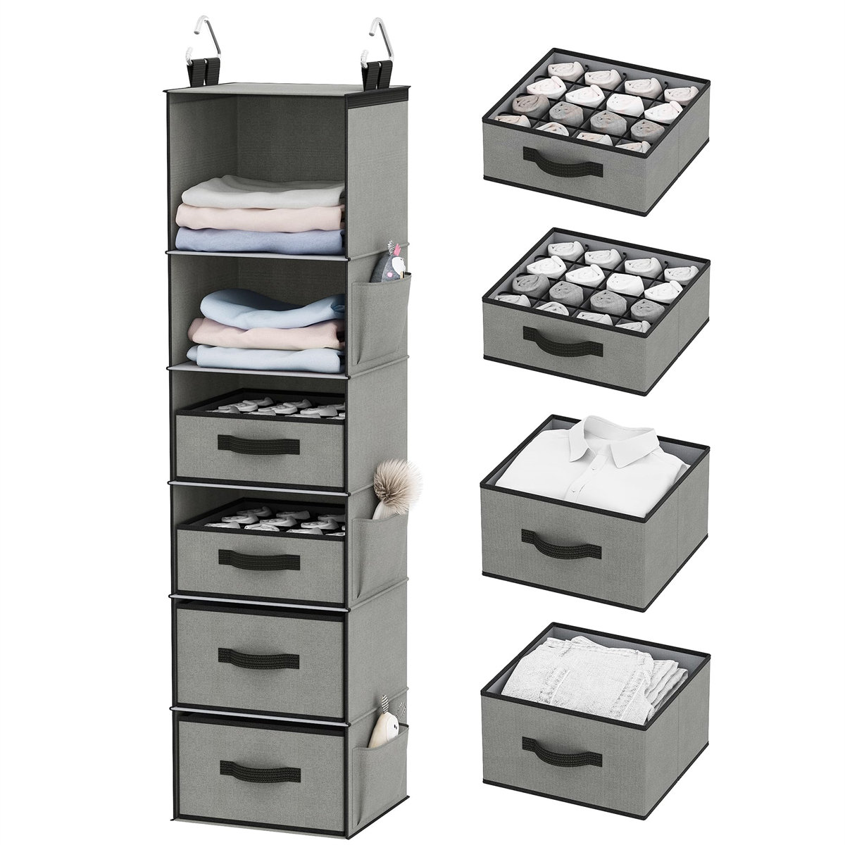 Stack man 6-Tier Hanging Closet Shelves For Organizing And Storing ...