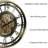 CLXEAST Industrial Moving Gears Wall Clock,Modern Farmhouse Arabic Numeral Battery Operated Silent Wall Clock For Living Room Decor,Brushed Gold (21 Inch)
