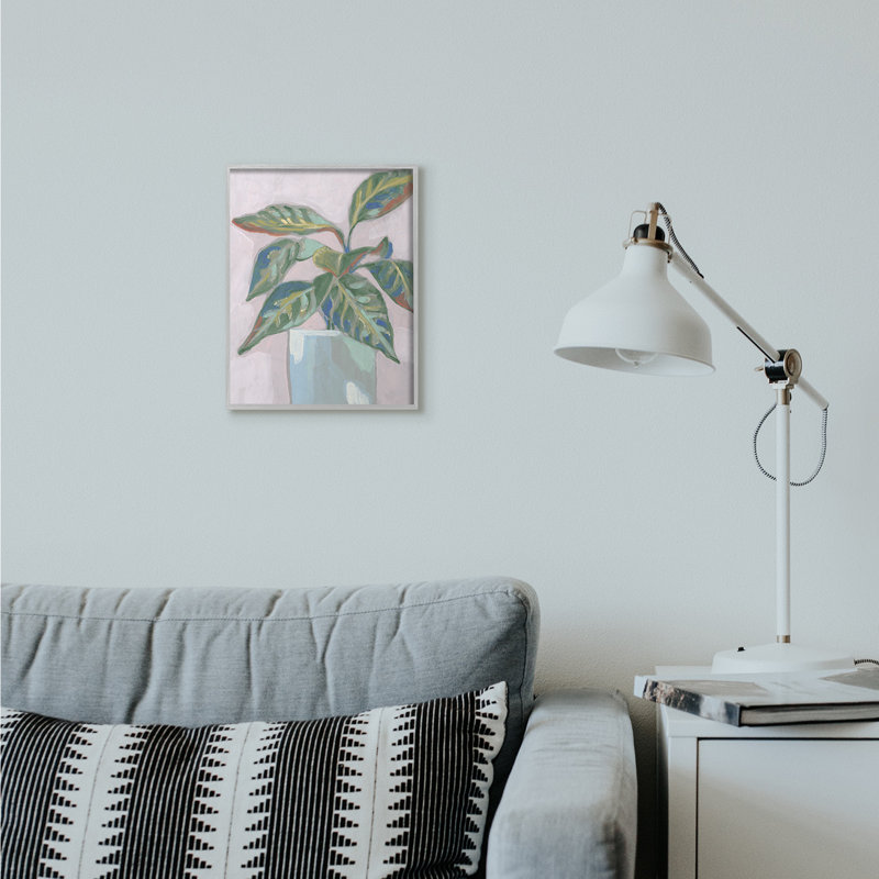 « poted plante rose green », reproduction d’art, H 11 po x l 14 po, Estampe numérique Farmhouse