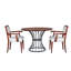 Ensemble repas peu encombrant | Placage de chêne et fer | Charme rustique-moderne | Parfait pour les cuisines douillettes