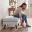 Repose-pieds rembourré de style Mid-Century de 29,7 po de large Havens, repose-pieds en similicuir avec pieds en bois massif, tabouret de table basse pour le salon, la chambre à coucher et le vestibule-2141867657