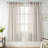 Farmhouse Striped Linen Blend Textured Light Filtering Semi Sheer Rod Pocket Back Tab Curtains-1302807067-1302807071