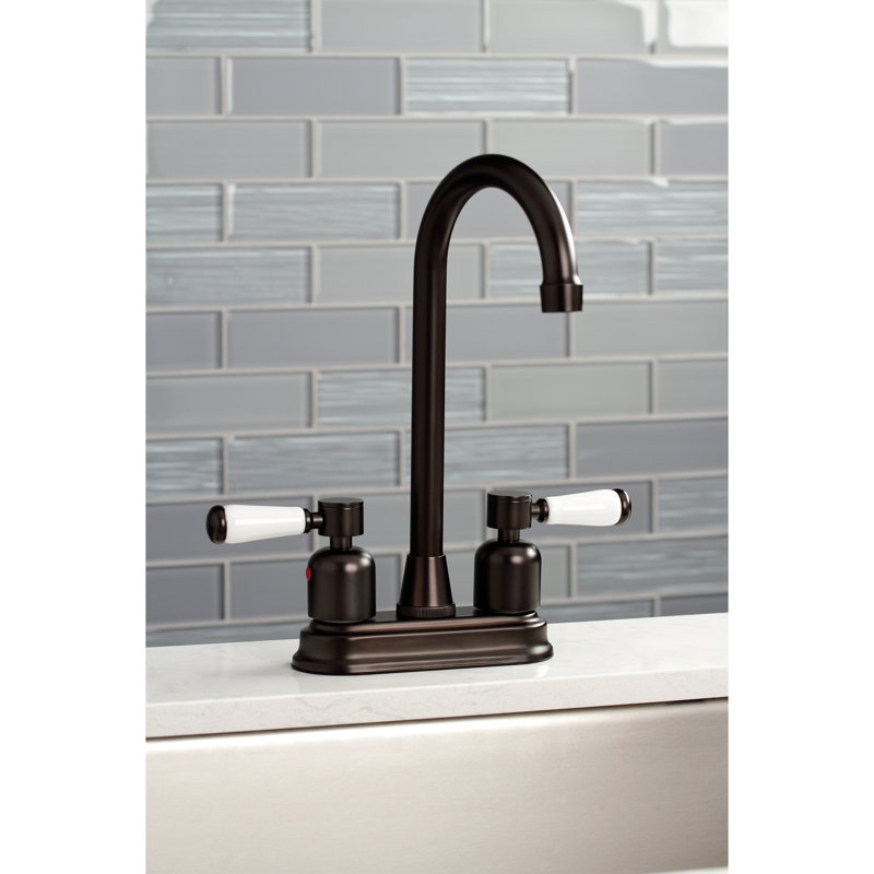 Kingston Brass Paris Two-Handle 2-Hole Deck Mount Bar Faucet, Oil Rubbed Bronze