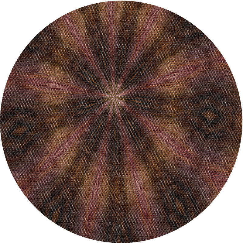 Brun Tapis décoratif, Rond 8 pi