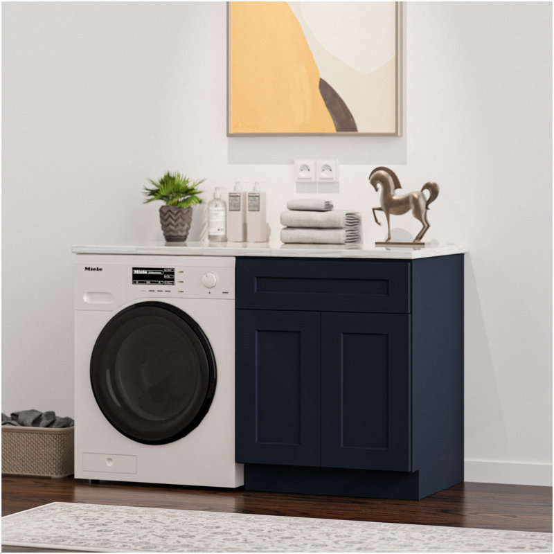 Shaker RTA 33" Kitchen Sink Base Cabinet,Painted Navy Blue, Wood,24D X 34.5H