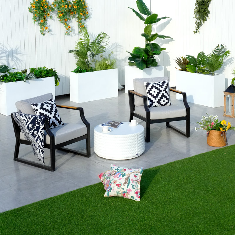 Nyjae 2 - Person Patio Conversation Set with Cushions