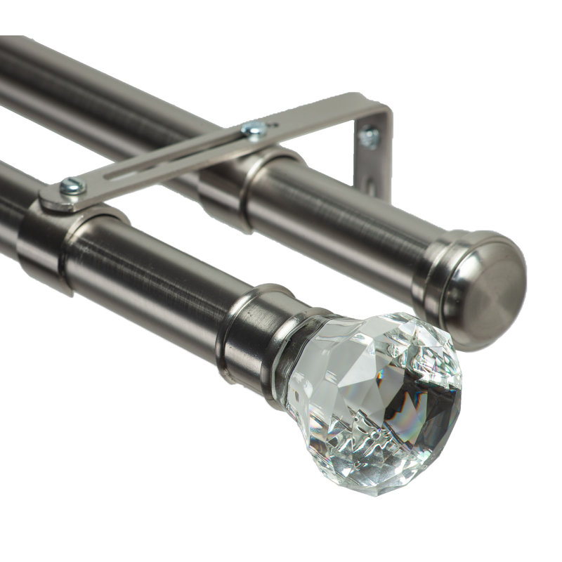Tringle à rideaux double 1,13 po Butterfield, H 3 po x l 48 po x P 6 po, Inoxydable