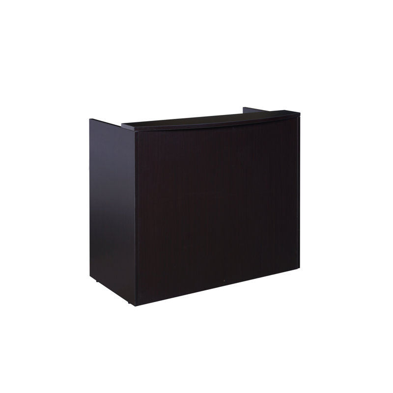 Sahrye Rectangle Synthetic Laminate Reception Desk, Dark Brown