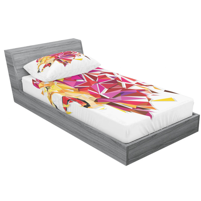 Microfiber Geometric Sheet Set, Twin XL Sheet Set with 1 Pillowcase
