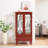 Lighted Glass Display Cabinet With Adjustable Shelves, Two Doors, And One Drawer For Home Decor And Storage-291504269